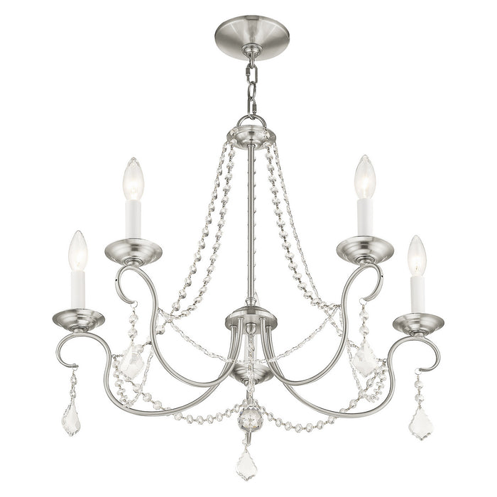 Livex Lighting 6515-91 Five Light Chandelier, Brushed Nickel