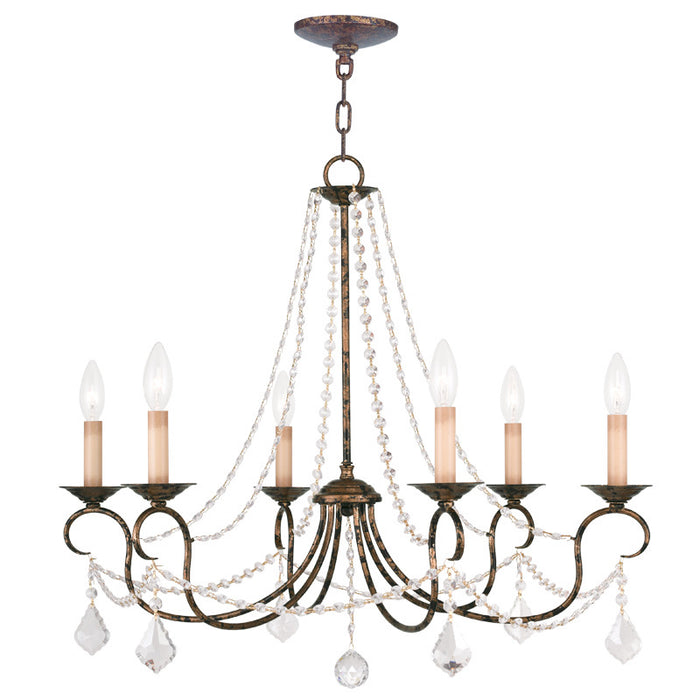 Livex Lighting 6516-71 Six Light Chandelier, Hand Applied Venetian Golden Bronze