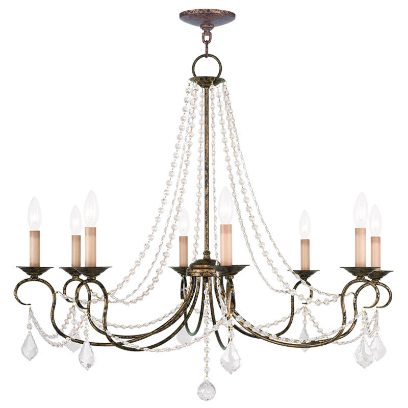 Livex Lighting 6518-71 Eight Light Chandelier, Hand Applied Venetian Golden Bronze
