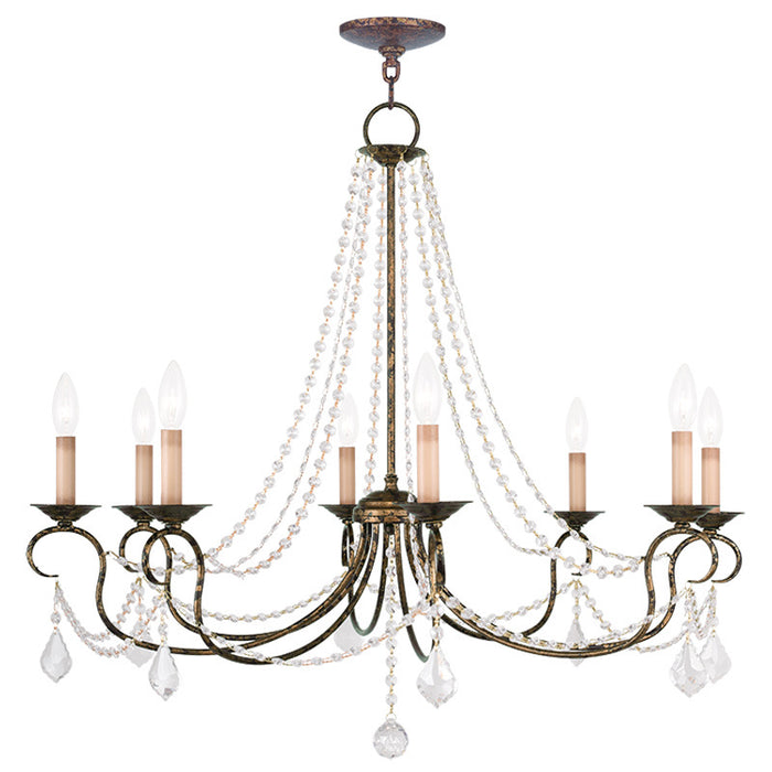 Livex Lighting 6518-71 Eight Light Chandelier, Hand Applied Venetian Golden Bronze