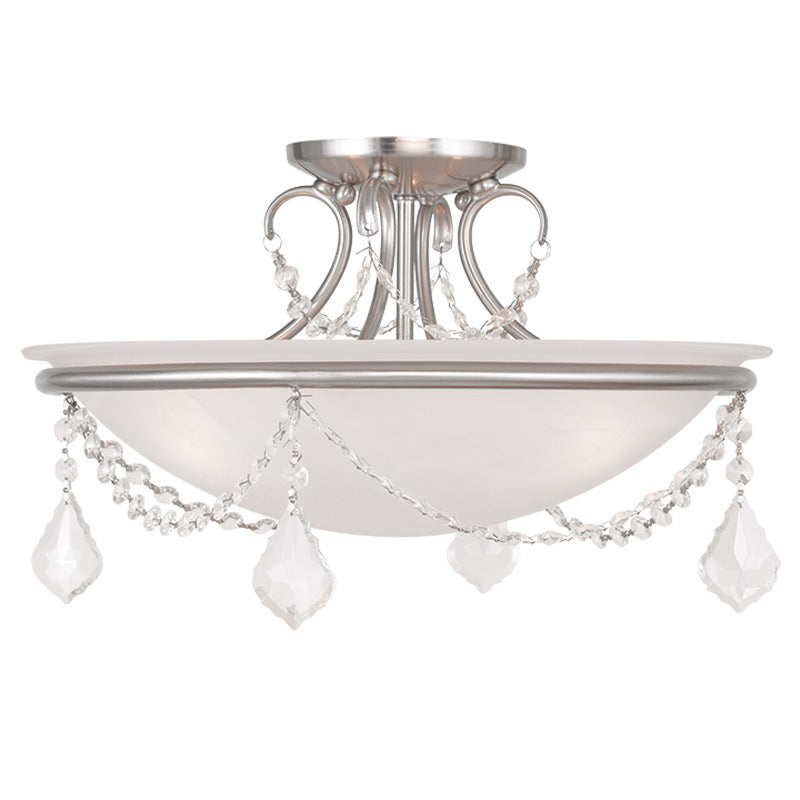 Livex Lighting 6524-91 Three Light Ceiling Mount, Brushed Nickel