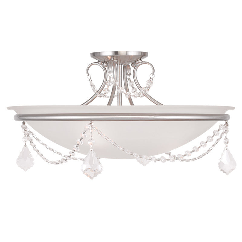 Livex Lighting 6525-91 Three Light Ceiling Mount, Brushed Nickel