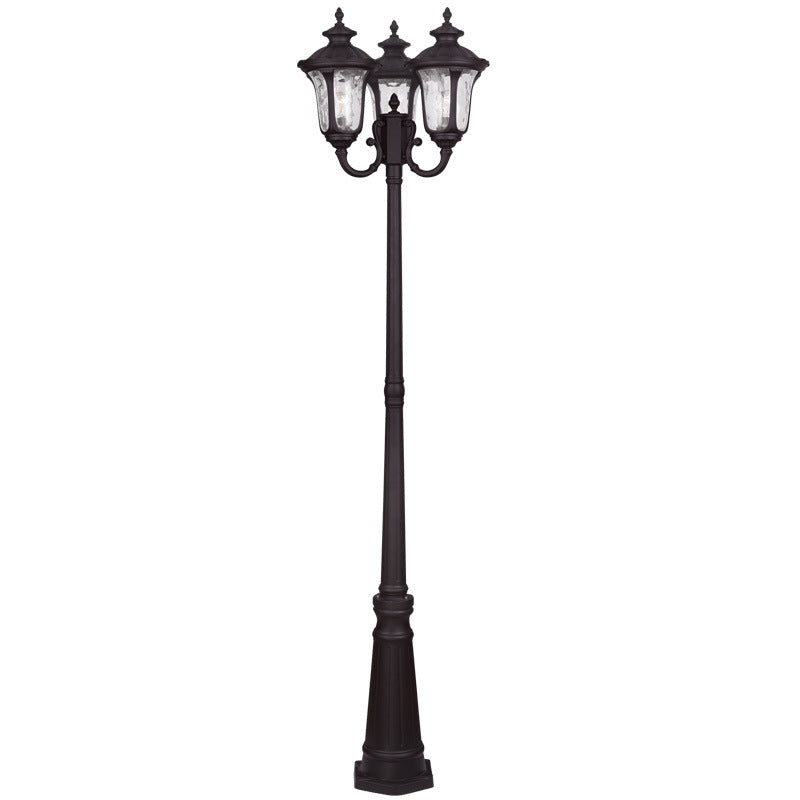 Livex Lighting 7866-07 Three Light Outdoor Post Mount, Bronze