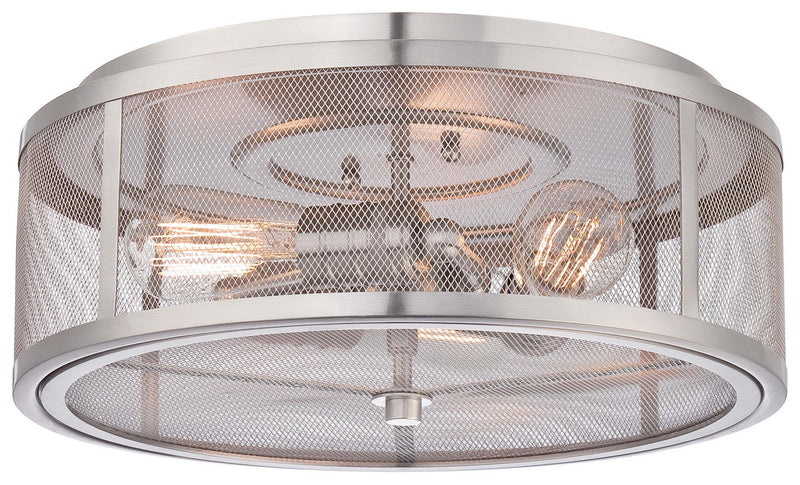 Minka-Lavery 4133-84 Three Light Flush Mount, Brushed Nickel