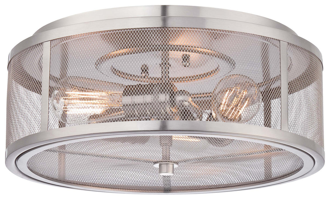 Minka-Lavery 4133-84 Three Light Flush Mount, Brushed Nickel