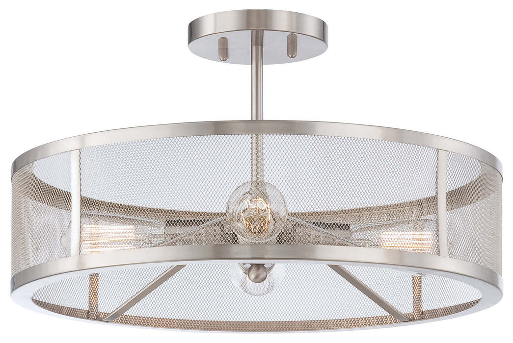 Minka-Lavery 4134-84 Four Light Semi Flush Mount, Brushed Nickel