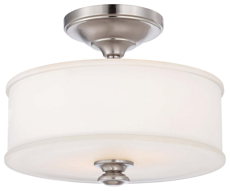 Minka-Lavery 4172-84 Two Light Semi Flush Mount, Brushed Nickel