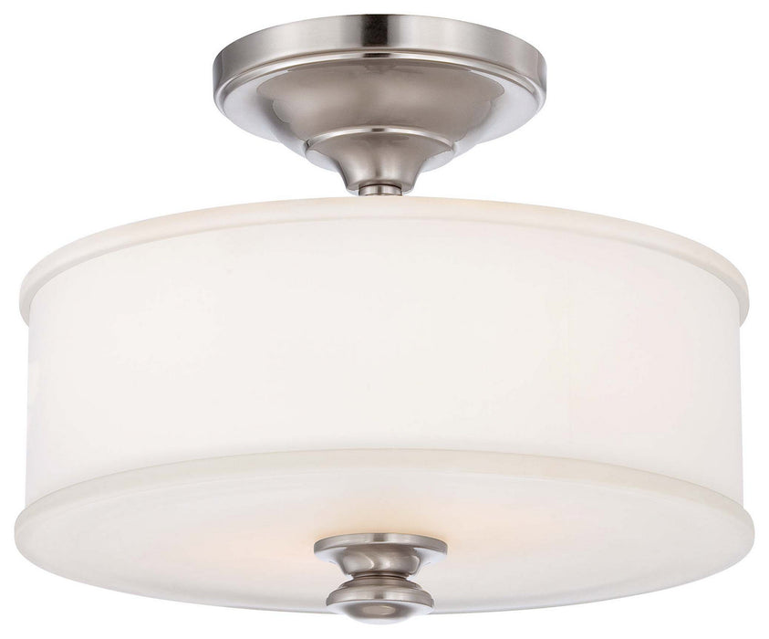 Minka-Lavery 4172-84 Two Light Semi Flush Mount, Brushed Nickel