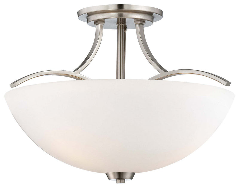 Minka-Lavery 4962-84 Three Light Semi Flush Mount, Brushed Nickel