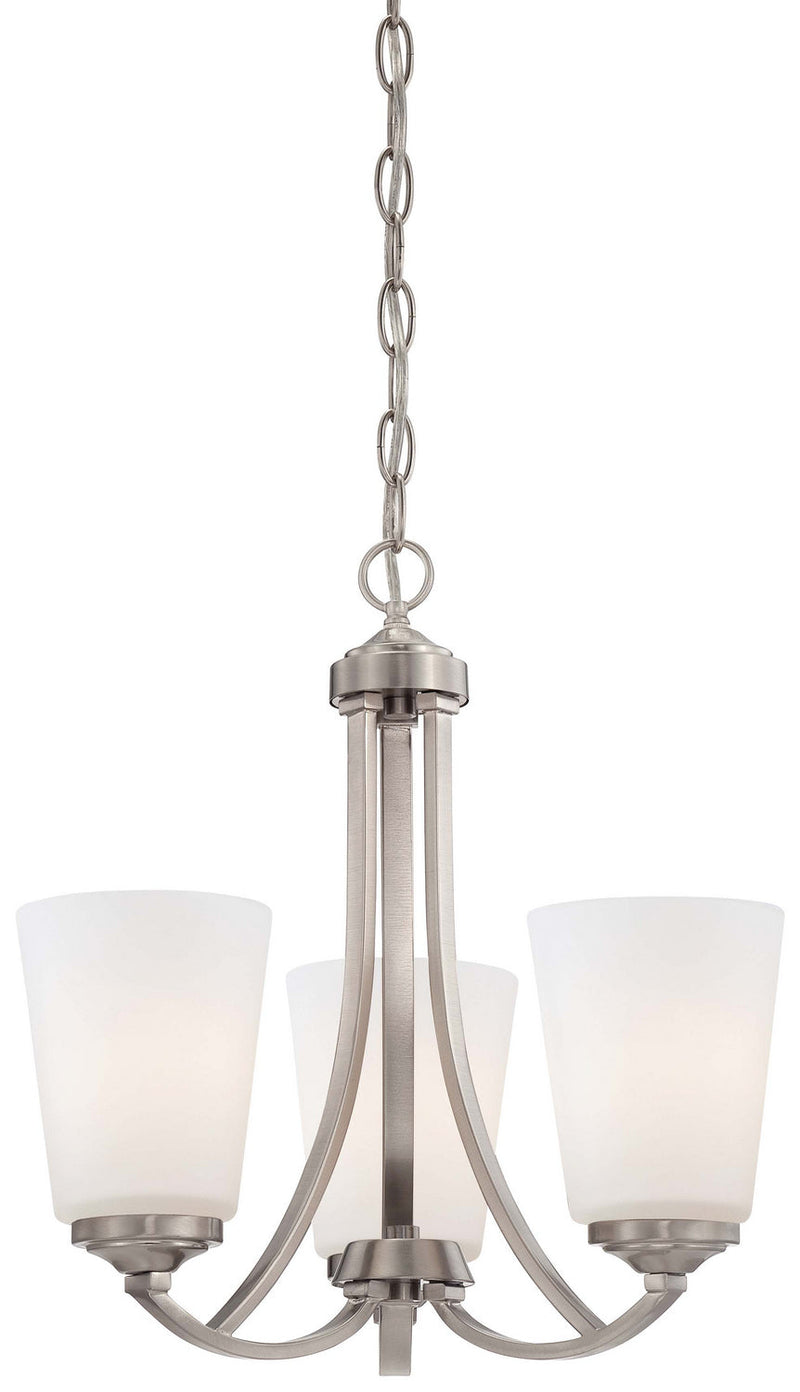 Minka-Lavery 4963-84 Three Light Mini Chandelier, Brushed Nickel (Open Box - Final Sale)