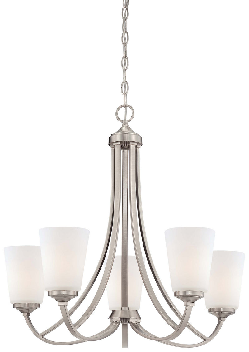 Minka-Lavery 4965-84 Five Light Chandelier, Brushed Nickel