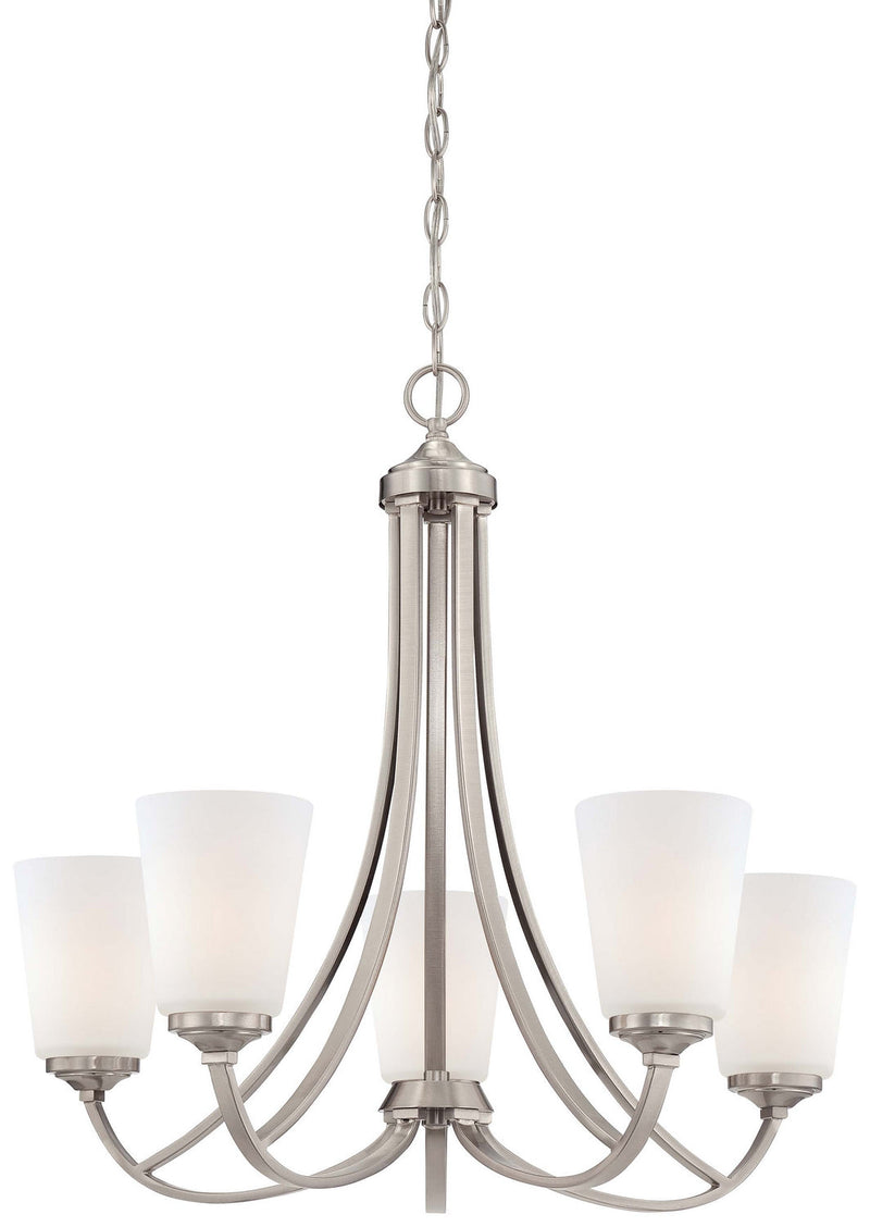 Minka-Lavery 4965-84 Five Light Chandelier, Brushed Nickel (Open Box - Final Sale)