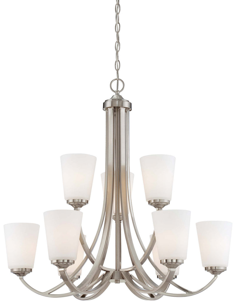 Minka-Lavery 4969-84 Nine Light Chandelier, Brushed Nickel