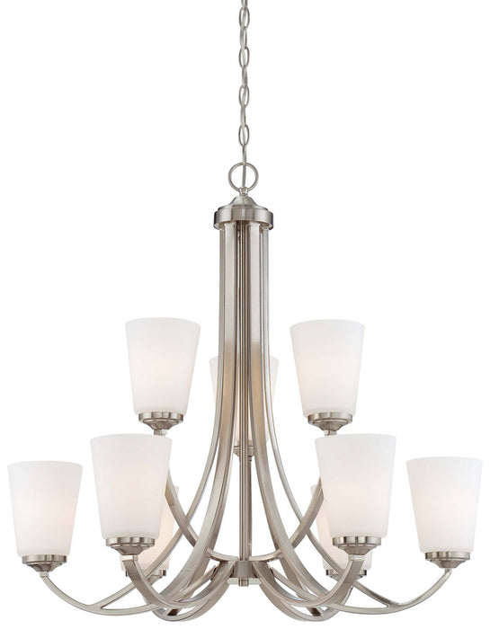 Minka-Lavery 4969-84 Nine Light Chandelier, Brushed Nickel