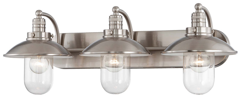 Minka-Lavery 5133-84 Three Light Bath, Brushed Nickel