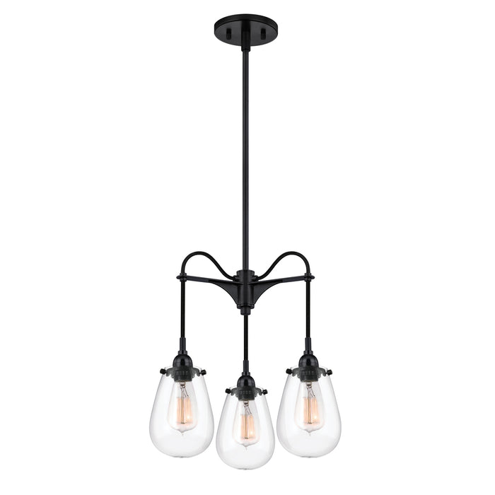 Sonneman 4294.25 Three Light Pendant, Satin Black