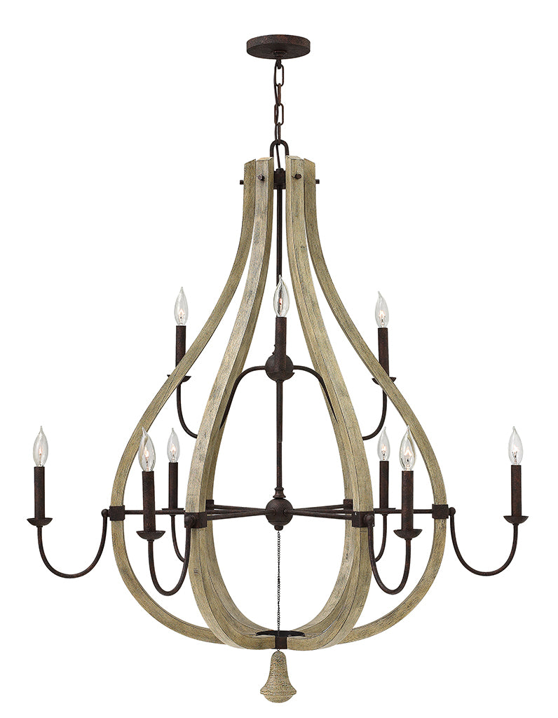 Fredrick Ramond FR40578IRR LED Chandelier, Iron Rust