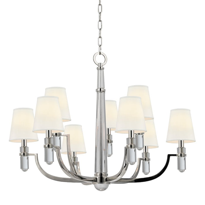 Hudson Valley 989-PN-WS Nine Light Chandelier, Polished Nickel