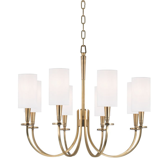 Hudson Valley 8028-AGB Eight Light Chandelier, Aged Brass