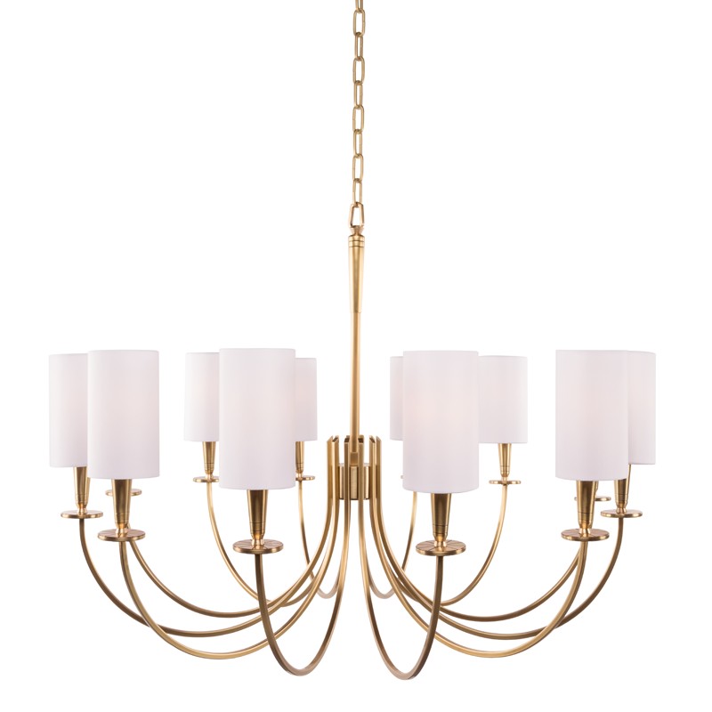Hudson Valley 8032-AGB 12 Light Chandelier, Aged Brass