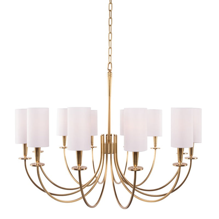 Hudson Valley 8032-AGB 12 Light Chandelier, Aged Brass