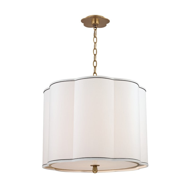 Hudson Valley 7920-AGB Four Light Pendant, Aged Brass