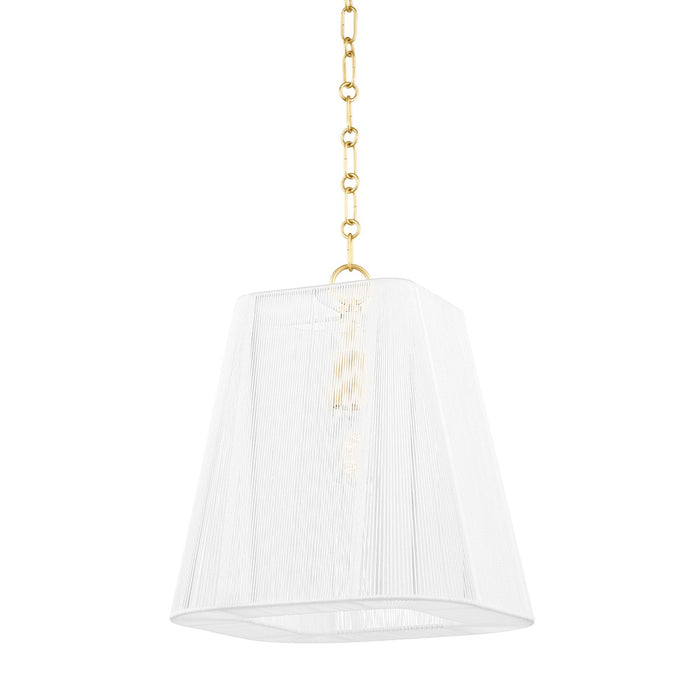 Hudson Valley 7614-AGB One Light Pendant, Aged Brass