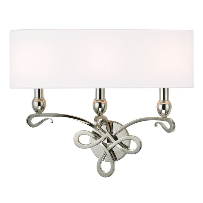 Hudson Valley 7213-PN Three Light Wall Sconce, Polished Nickel