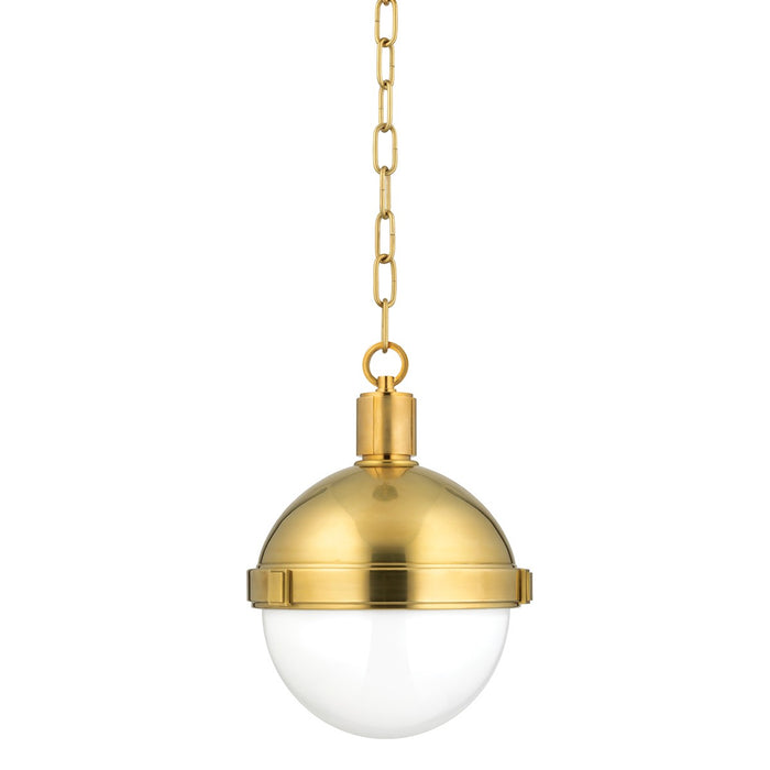 Hudson Valley 609-AGB One Light Pendant, Aged Brass