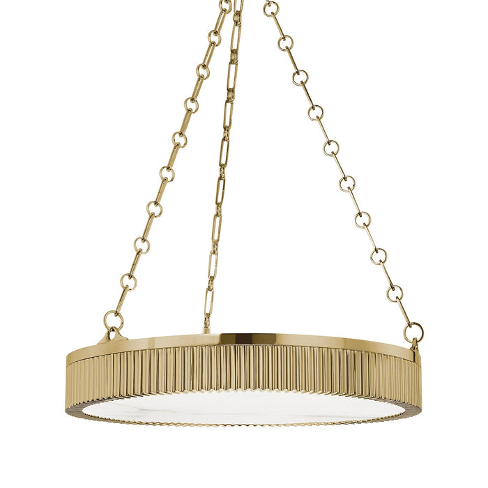 Hudson Valley 522-AGB Five Light Chandelier, Aged Brass