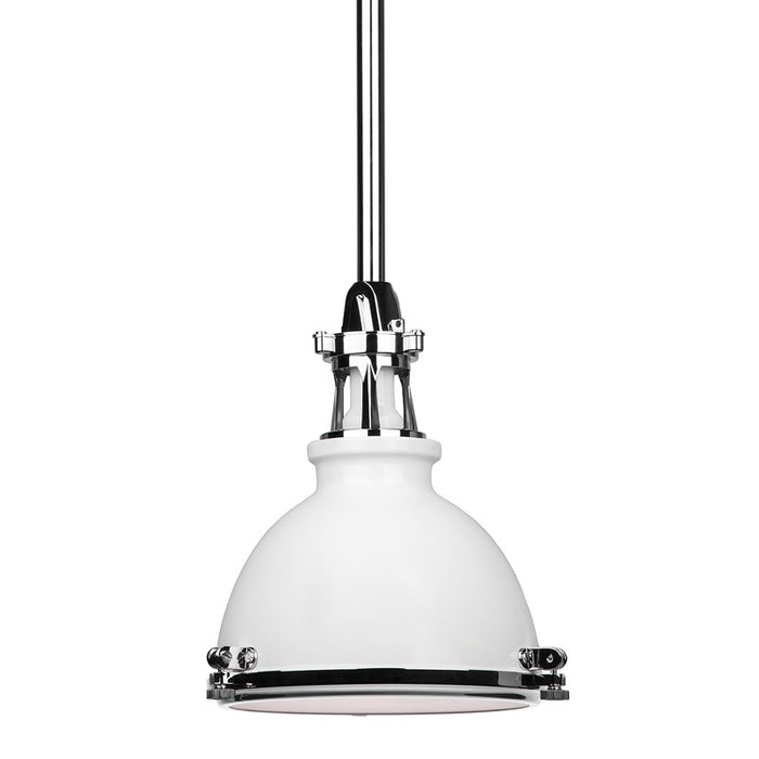 Hudson Valley 4610-WPN One Light Pendant, White/Polished Nickel Combo
