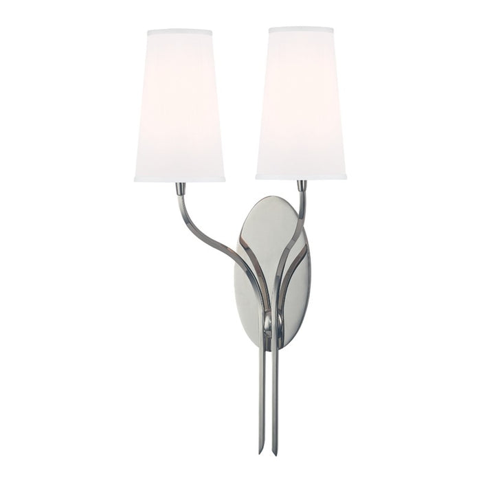 Hudson Valley 3712-PN-WS Two Light Wall Sconce, Polished Nickel