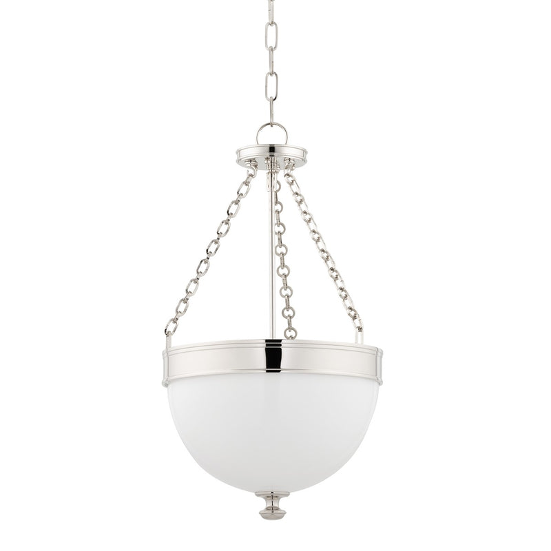 Hudson Valley 324-PN Three Light Pendant, Polished Nickel