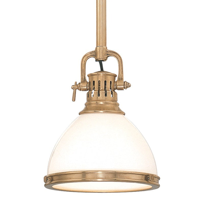 Hudson Valley 2622-AGB One Light Pendant, Aged Brass
