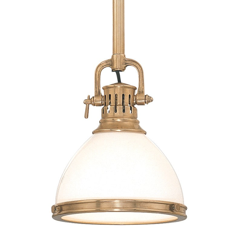 Hudson Valley 2623-AGB One Light Pendant, Aged Brass