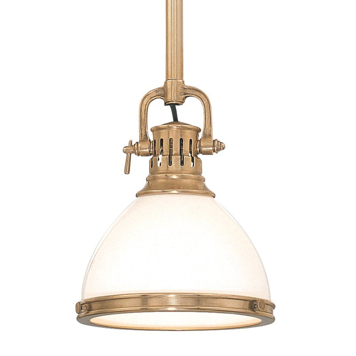Hudson Valley 2623-AGB One Light Pendant, Aged Brass