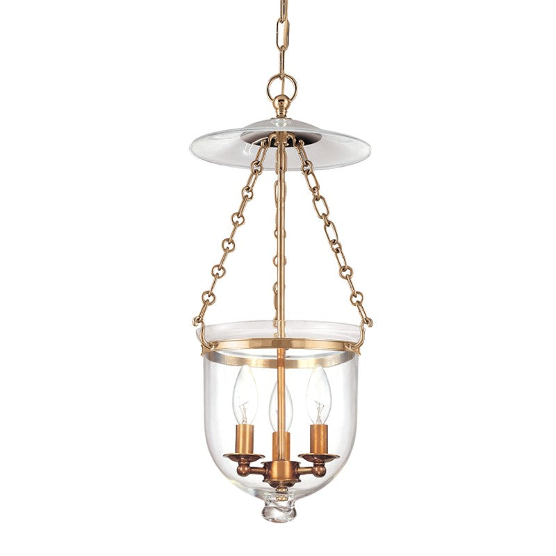 Hudson Valley 252-AGB-C1 Three Light Pendant, Aged Brass