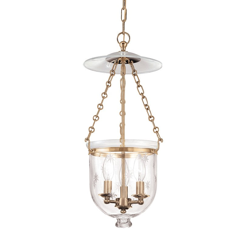 Hudson Valley 252-AGB-C3 Three Light Pendant, Aged Brass