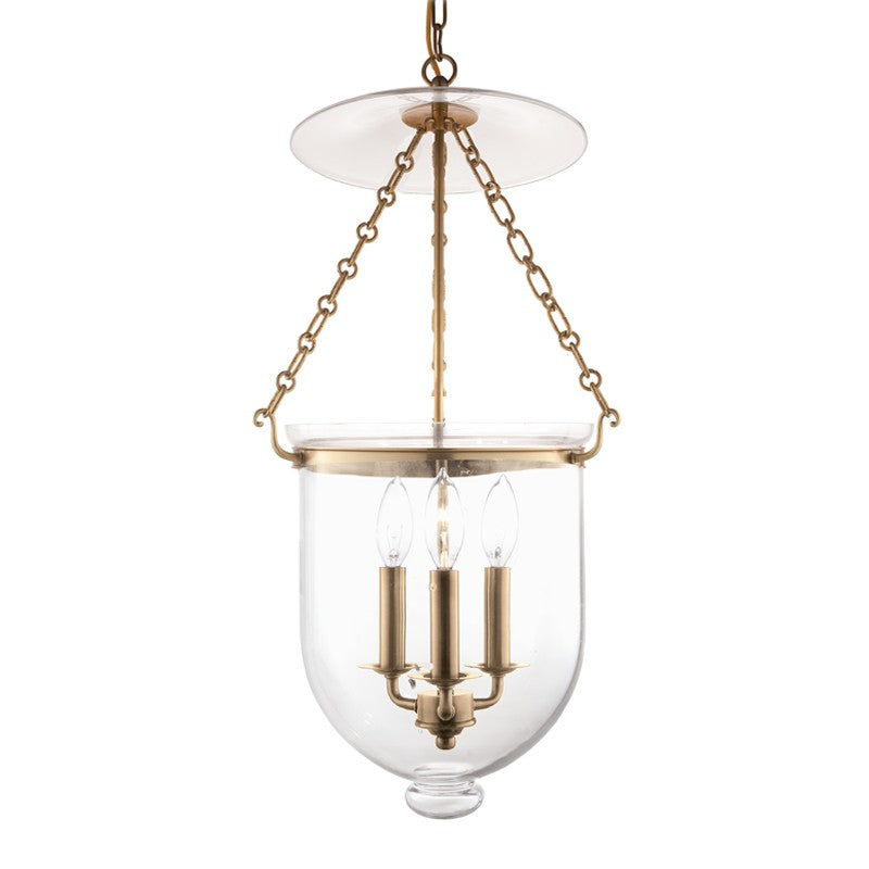 Hudson Valley 254-AGB-C1 Three Light Pendant, Aged Brass