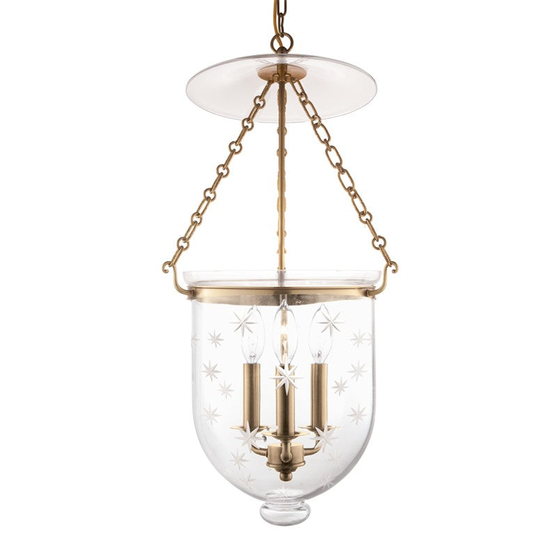 Hudson Valley 254-AGB-C3 Three Light Pendant, Aged Brass