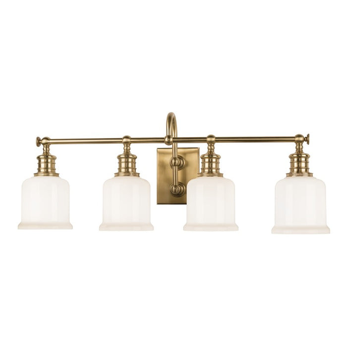 Hudson Valley 1974-AGB Four Light Bath Bracket, Aged Brass