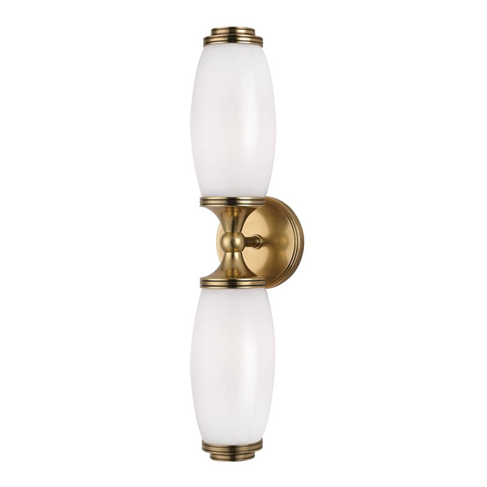 Hudson Valley 1682-AGB Two Light Wall Sconce, Aged Brass