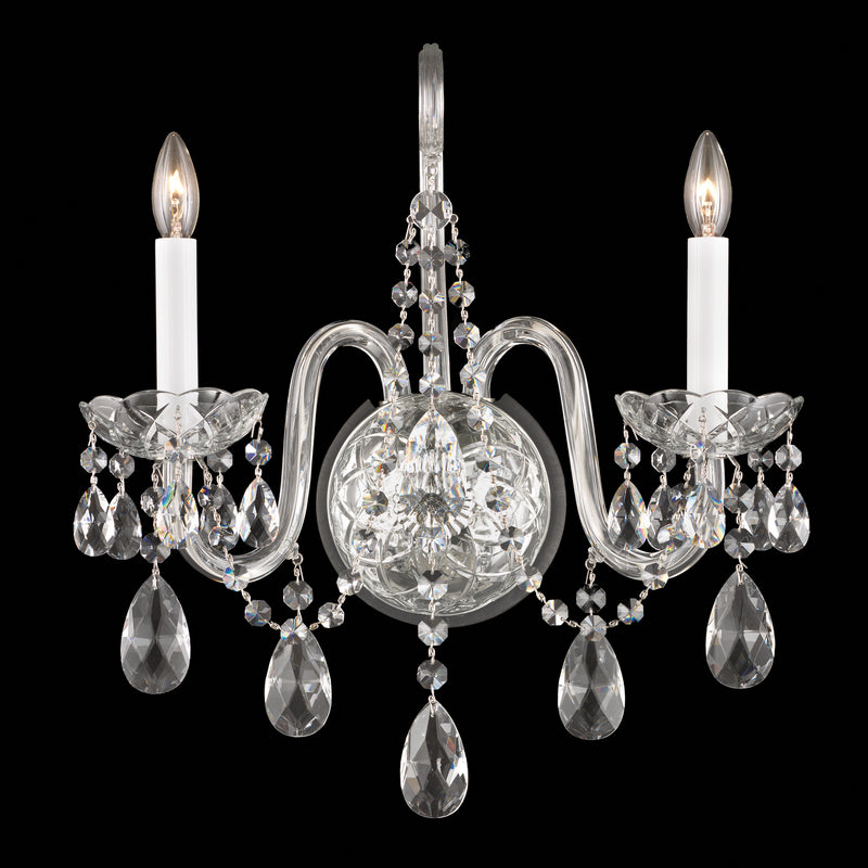 Schonbek 1301-40H Two Light Wall Sconce, Polished Silver