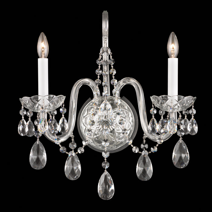 Schonbek 1301-40H Two Light Wall Sconce, Polished Silver