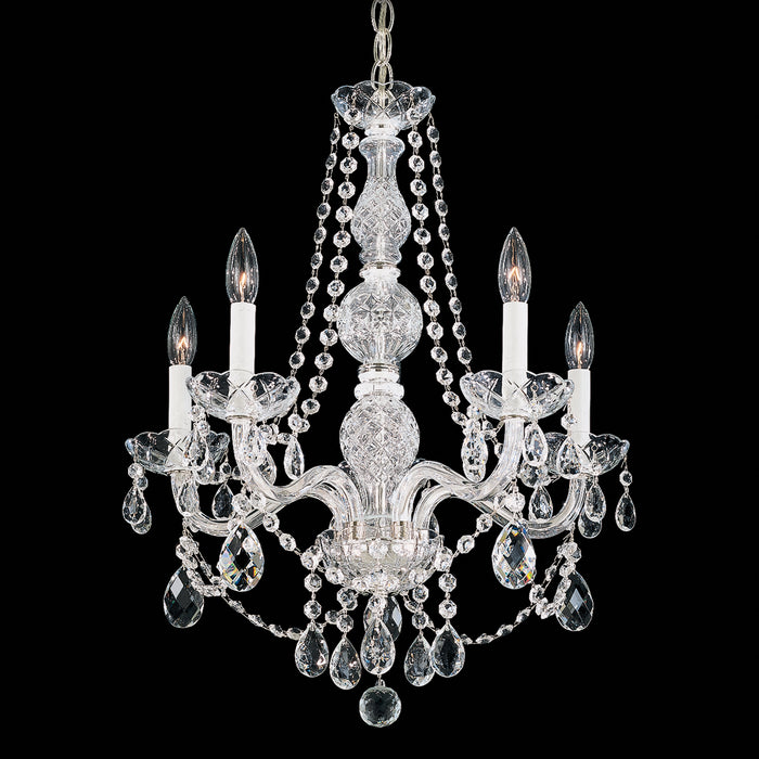 Schonbek 1302-40H Five Light Chandelier, Polished Silver