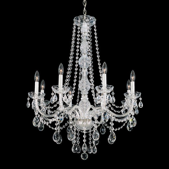 Schonbek 1305-40H Eight Light Chandelier, Polished Silver