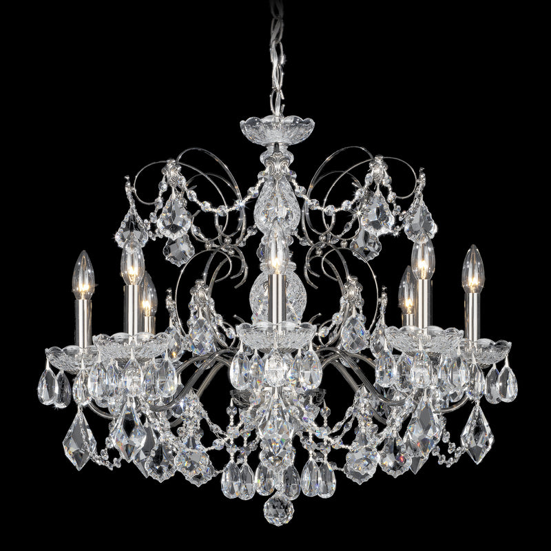Schonbek 1707-49 Eight Light Chandelier, Black Pearl