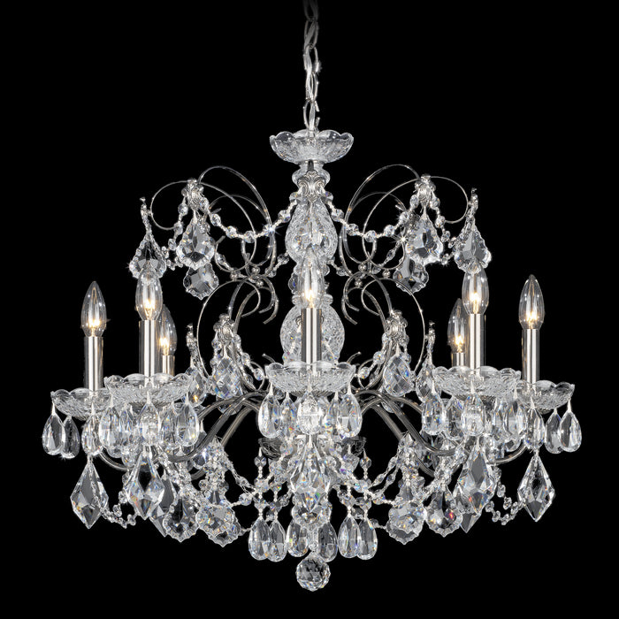 Schonbek 1707-49 Eight Light Chandelier, Black Pearl