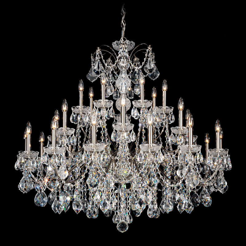 Schonbek 1718-49 28 Light Chandelier, Black Pearl