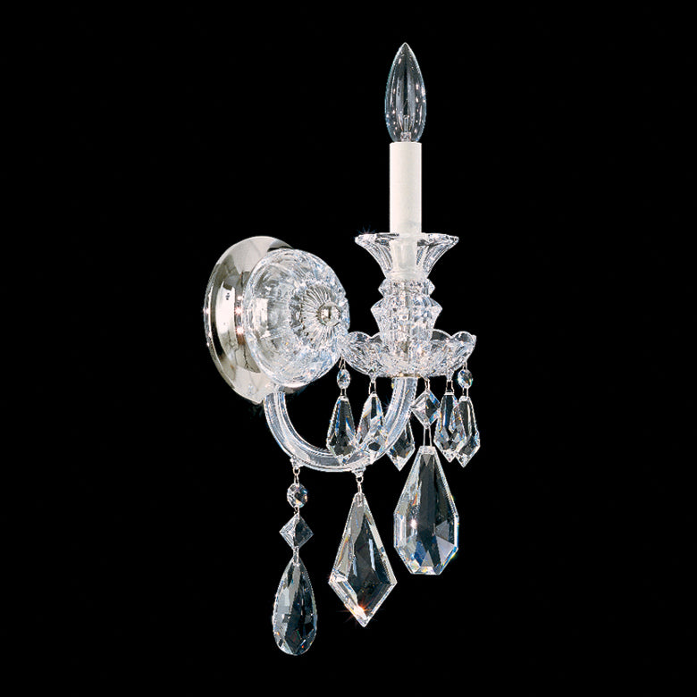 Schonbek 5701CL One Light Wall Sconce, Polished Silver